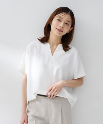 ＜UNTITLED (Women)＞【夏の名品セットアップが今年も登場！／はっ水／遮熱】リラクミスト　キーＶネックブラウス（２００２５６０５７６）