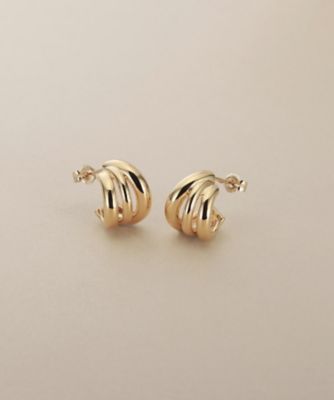 ＜COCOSHNIK (Women)＞Ｋ１０トリプルカーブフープ　スタッドピアス（２００２５６０６４１）