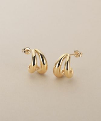 ＜COCOSHNIK (Women)＞Ｋ１０ダブルニュアンスフープ　スタッドピアス（２００２５６０６４６）