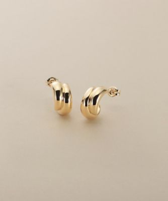 COCOSHNIK (Women)/ココシュニック K10プランプシフテッドフープ スタッドピアス(2002560648) イエローゴールド100 ピアス・イヤリング【三越伊勢丹/公式】