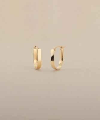 ＜COCOSHNIK (Women)＞Ｋ１０平打ち楕円　フープピアス（２００２５６０６５１）