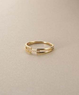 ＜COCOSHNIK (Women)＞Ｋ１０ダイヤモンド　ブリッジ　リング（２００２５６０６５４）