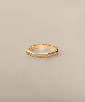 ＜COCOSHNIK (Women)＞Ｋ１０ダイヤモンド　トラペーズ面取り　リング（２００２５６０６５８）