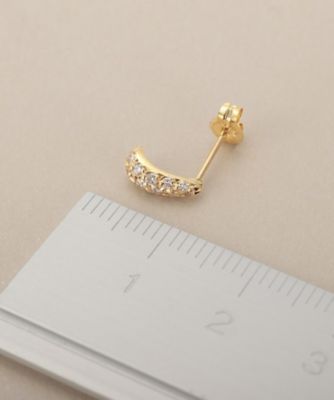 K18ダイヤモンド ペアシェイプカーブライン スタッドピアス