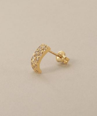 K18ダイヤモンド スクエアカーブライン スタッドピアス