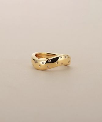 COCOSHNIK (Women)/ココシュニック K18ウェーブラインドット リング太(2002560818) イエローゴールド104 指輪【三越伊勢丹/公式】