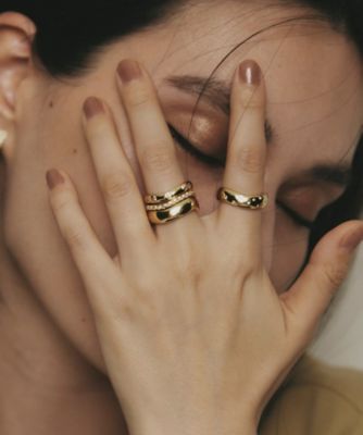 K18ダイヤモンド ウェーブラインパヴェ リング