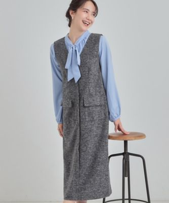 ＜SHOO LA RUE (Women)＞【Ｓ－ＬＬ】甘すぎない大人のツイード調ジャンスカ（２００２５６０８３７）