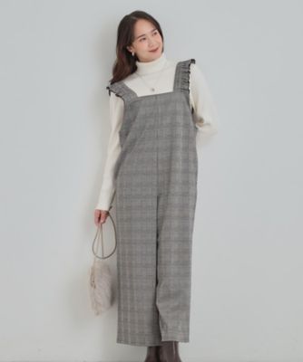 チェック柄フリルサロペット（2002560838） | SHOO LA RUE