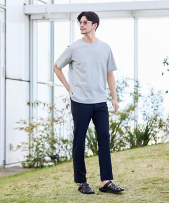 接触冷感／吸汗速乾】サイドゴアウエスト ストレートパンツ
