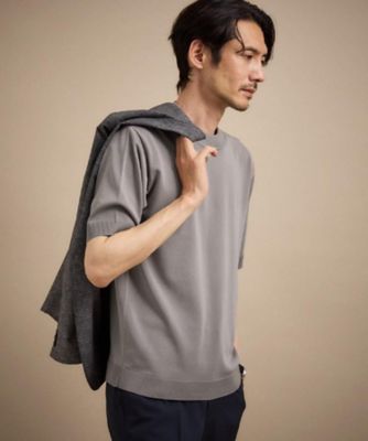 接触冷感／洗える】レーヨンナイロンモックネックニット