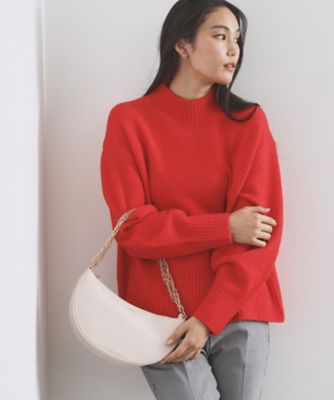 OPAQUE.CLIP (Women)/オペークドットクリップ オイル調合成皮革チェーンハンドルムーンミドルバッグ(2002561069) シロ004 ハンドバッグ【三越伊勢丹/公式】