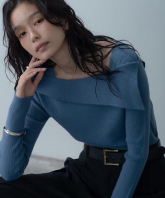 再入荷】アシメオフショルニット（2002561105） | GALLEST