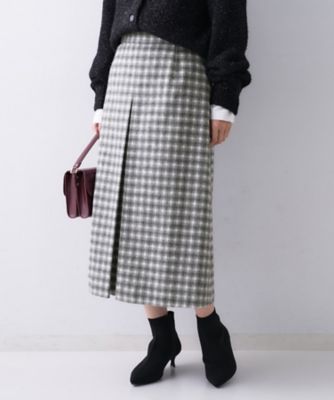 ＜UNTITLED (Women)＞【ふんわり／タイト見え】シャギーチェックスカート（２００２５６１４９８）