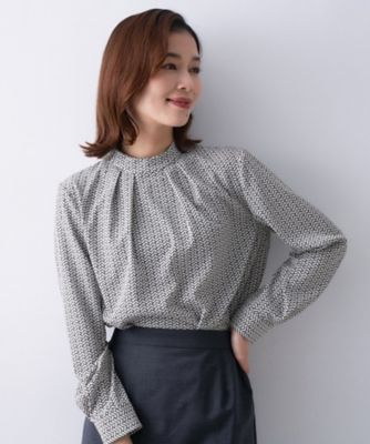＜UNTITLED (Women)＞【きれいめ／お仕事着】ジオメトリック　ハイネックブラウス（２００２５６１５０４）