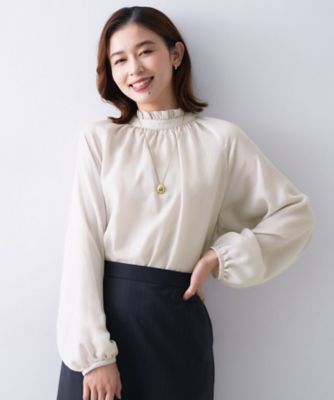 UNTITLED (Women)/アンタイトル スタンドフリルネック ブラウス(2002561505) ベージュ050 トップス【三越伊勢丹/公式】