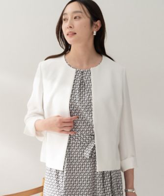 ＜UNTITLED (Women)＞【洗える／短ジャケ】ミニマルシルエットジャケット（２００２５６１７２６）