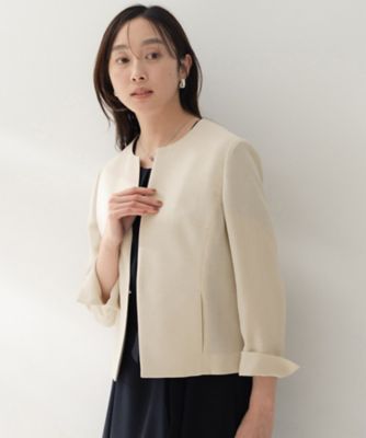 ベージュ系 レディースのノーカラージャケット | 三越伊勢丹オンライン
