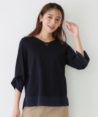 手洗い可／日本製】異素材ドッキングのカットソー