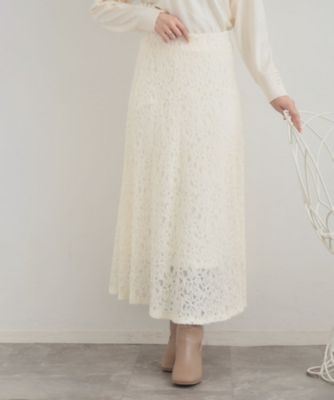 ＜COUTURE BROOCH (Women)＞起毛フラワーレーススカート（２００２５６２２５２）