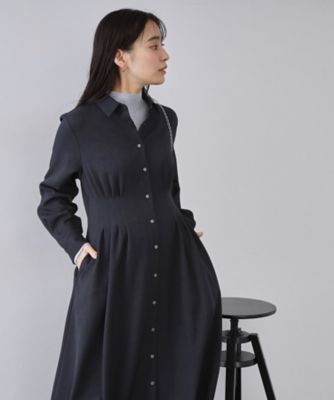 ウエストタックフィット＆フレアワンピース【洗濯機OK