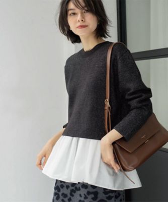 トップス TMK ツインセット》ショートラメニット×フレアタンクトップ【洗濯機OK