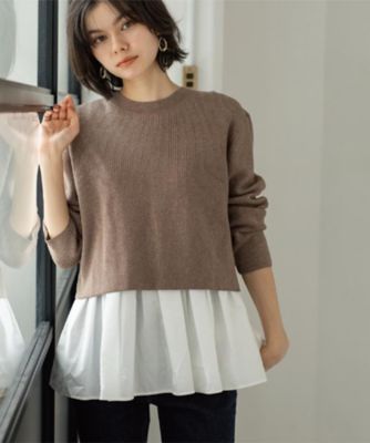 OPAQUE.CLIP (Women)/オペークドットクリップ 《ツインセット》ショートラメニット×フレアタンクトップ(2002562273) チャ642 トップス【三越伊勢丹/公式】