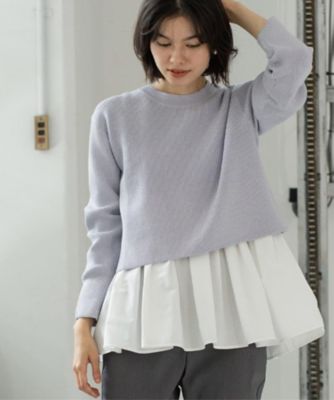 OPAQUE.CLIP (Women)/オペークドットクリップ 《ツインセット》ショートラメニット×フレアタンクトップ(2002562273) パープル680 トップス【三越伊勢丹/公式】