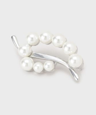セレモニー／上品】パール調モチーフブローチ（2002562274