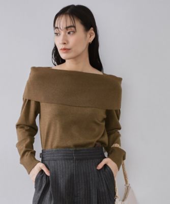 OPAQUE.CLIP (Women)/オペークドットクリップ オフショルダーニット(2002562297) チャ042 トップス【三越伊勢丹/公式】