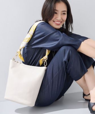 ＜INDIVI (Women)＞【ハンドル２ＷＡＹ／Ａ４収納】スカーフハンドル　バケツバッグ（２００２５６２３０２）