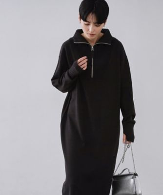 OPAQUE.CLIP (Women)/オペークドットクリップ ハーフジップニットワンピース(2002562318) クロ019 ワンピース・ドレス【三越伊勢丹/公式】