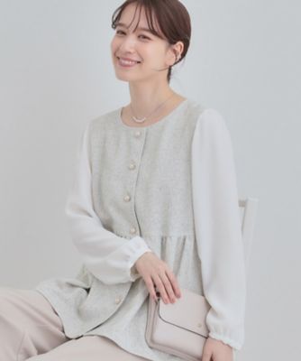 ＜SHOO LA RUE (Women)＞【洗濯機可】時短できちんと見えが叶う　フェイクレイヤードブラウス（２００２５６２３２０）