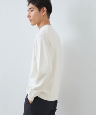 冬のビジネスシーンに最適】シルキーモックネックニット 洗濯機OK