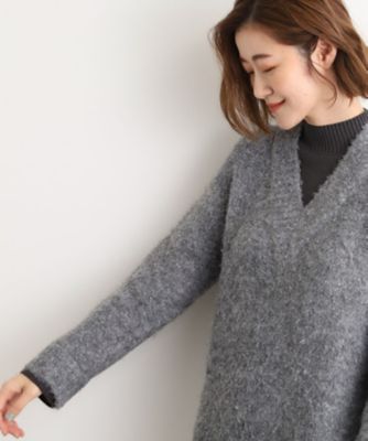 一枚でレイヤードコーデ完成！ブークレーニットワンピース