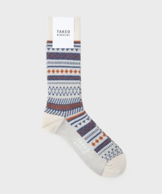 TAKEO KIKUCHI (Men)/タケオキクチ フェアアイル柄ソックス(2002562499) シロ503 靴下【三越伊勢丹/公式】