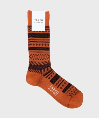 TAKEO KIKUCHI (Men)/タケオキクチ フェアアイル柄ソックス(2002562499) オレンジ568 靴下【三越伊勢丹/公式】