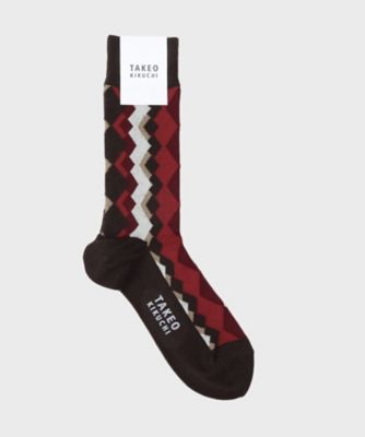 TAKEO KIKUCHI (Men)/タケオキクチ 変形アーガイルソックス(2002562500) アカ064 靴下【三越伊勢丹/公式】