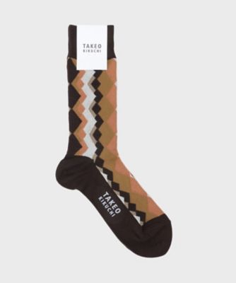 TAKEO KIKUCHI (Men)/タケオキクチ 変形アーガイルソックス(2002562500) オレンジ068 靴下【三越伊勢丹/公式】