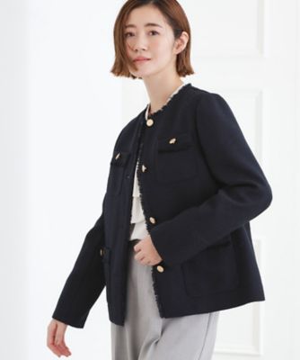 【ハレの日・通勤】きちんとからカジュアルまで着回せる、ミドル丈ツイードジャケット（２００２５６２５４２）