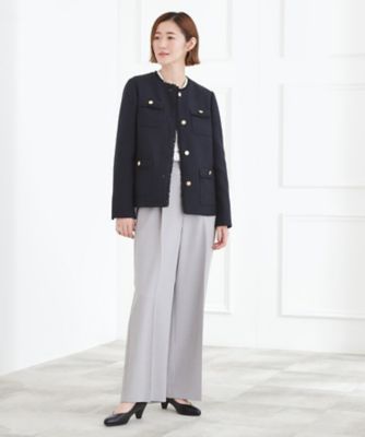 【ハレの日・通勤】きちんとからカジュアルまで着回せる、ミドル丈ツイードジャケット（２００２５６２５４２）