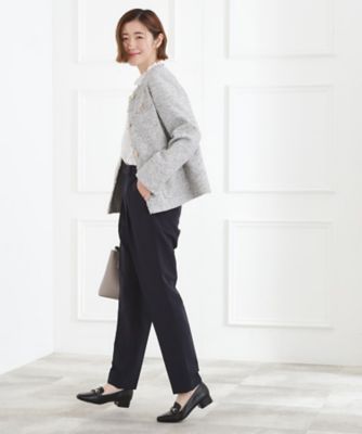 【ハレの日・通勤】きちんとからカジュアルまで着回せる、ミドル丈ツイードジャケット（２００２５６２５４２）