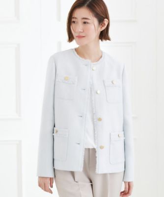 【ハレの日・通勤】きちんとからカジュアルまで着回せる、ミドル丈ツイードジャケット（２００２５６２５４２）