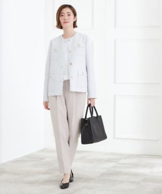 【ハレの日・通勤】きちんとからカジュアルまで着回せる、ミドル丈ツイードジャケット（２００２５６２５４２）