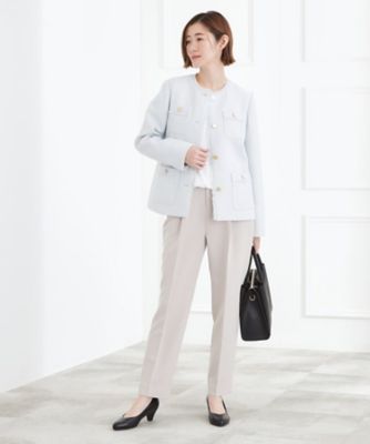 【ハレの日・通勤】きちんとからカジュアルまで着回せる、ミドル丈ツイードジャケット（２００２５６２５４２）