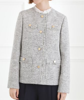 【ハレの日・通勤】きちんとからカジュアルまで着回せる、ミドル丈ツイードジャケット（２００２５６２５４２）