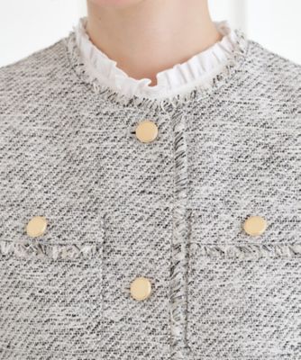 【ハレの日・通勤】きちんとからカジュアルまで着回せる、ミドル丈ツイードジャケット（２００２５６２５４２）