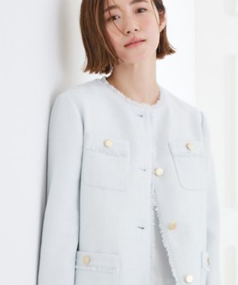 【ハレの日・通勤】きちんとからカジュアルまで着回せる、ミドル丈ツイードジャケット（２００２５６２５４２）