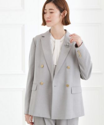 ＜GROVE (Women)＞【マシンウォッシュ／防シワ】ダブルテーラードジャケット【着回しカセット】（２００２５６２５４７）