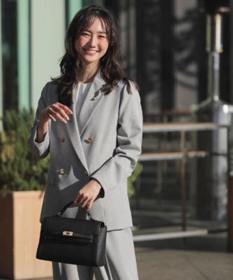 マシンウォッシュ／防シワ】ダブルテーラードジャケット【着回し